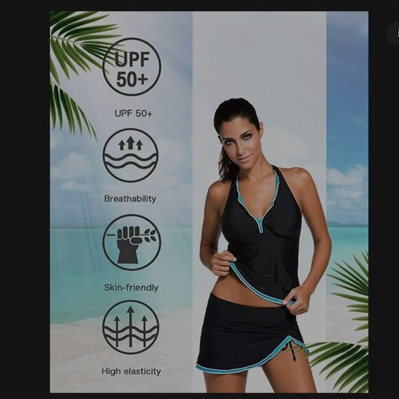 🔥3/$42 w FREE SHIPPING🔥 NWOT Swimsuit Tankini Top and Skort bottom - Picture 4 of 8